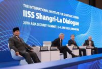 Menteri Pertahanan dalam acara International Institute for Strategic Studies (IISS) Shangri-La Dialogue 2023 di Singapura. (Dok. Tim Media Prabowo Subianto)