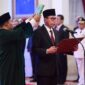 Pengucapan sumpah jabatan Nawawi Pomolango sebagai Ketua Sementara Komisi Pemberantasan Korupsi (KPK). (Dok. Presidenri.go.id)