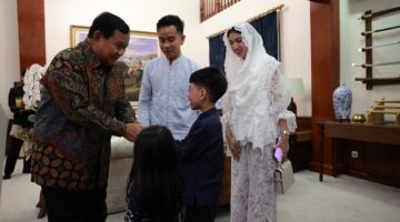Presiden dan Wakil Presiden terpilih periode 2024-2029 Prabowo Subianto bersama Gibran Rakabuming Saat acara Halal Bihalal. (Dok. TIm Meda Prabowo))  
