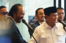Presiden terpilih dalam Pemilu 2024 Prabowo Subianto Bersama Ketua Umum Partai Nasdem, Surya Paloh. (Facebook.com/@Partai Nasdem)  