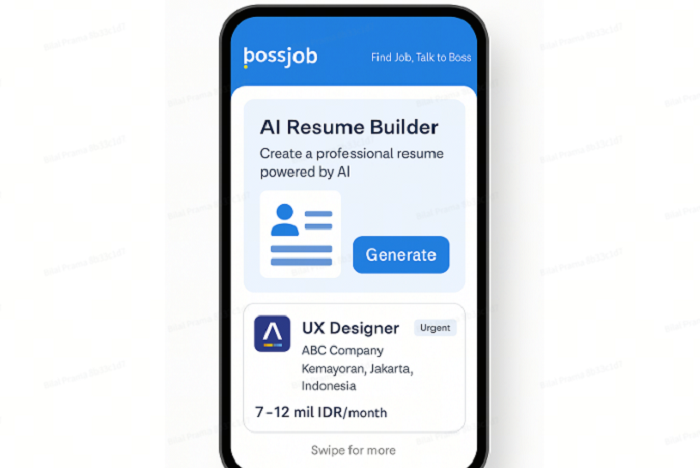 Bossjob Platform Digital Berbasis AI. (Dok. Istimewa)