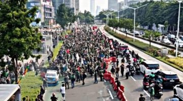 Potret aksi unjuk rasa.